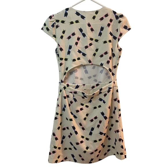 SALE!! cute sunglass print dress women's size 1 open back retro pop - Picture 5 of 7